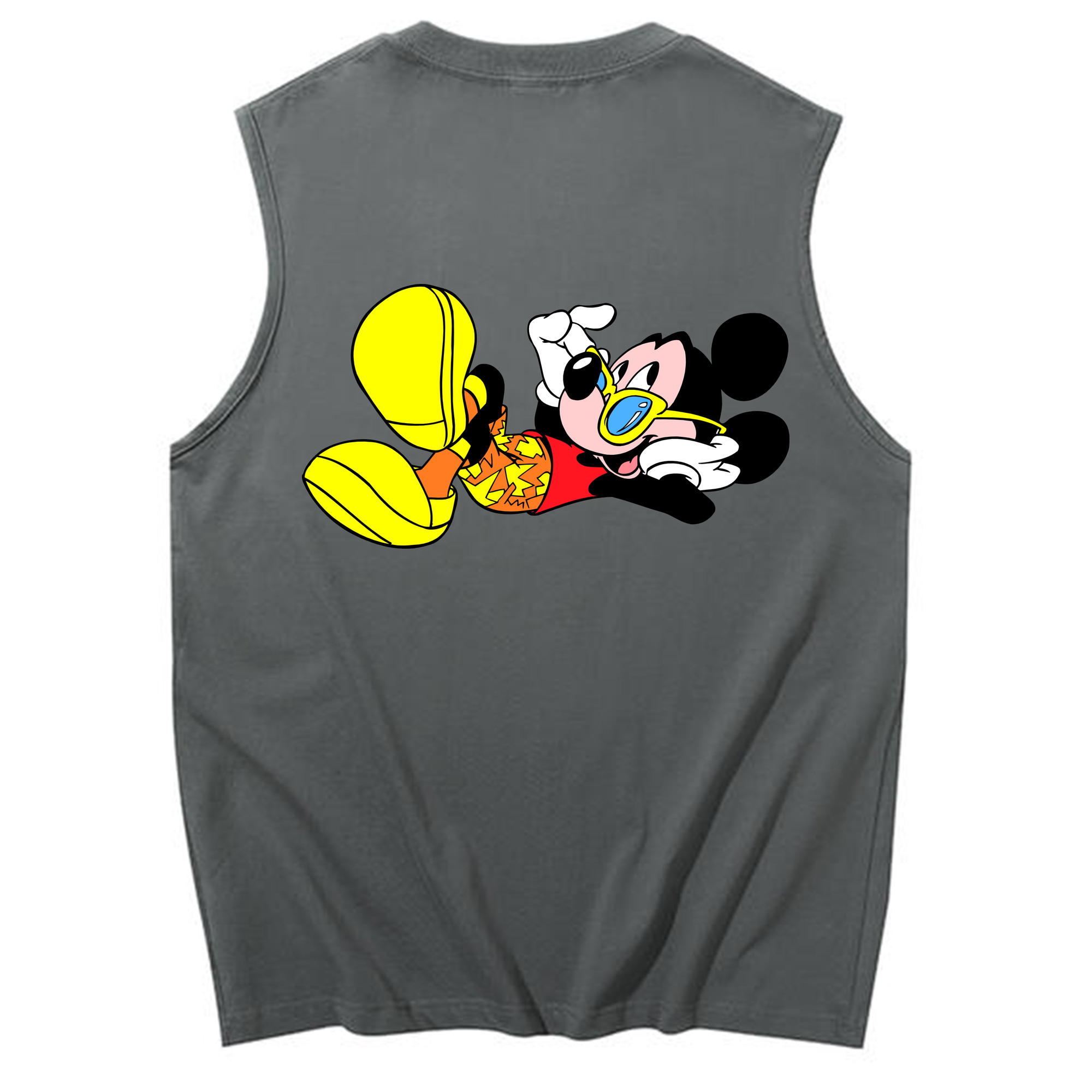ミッキーマウス Mickey Mouse コットン100％タンクトップ（背面プリント）
